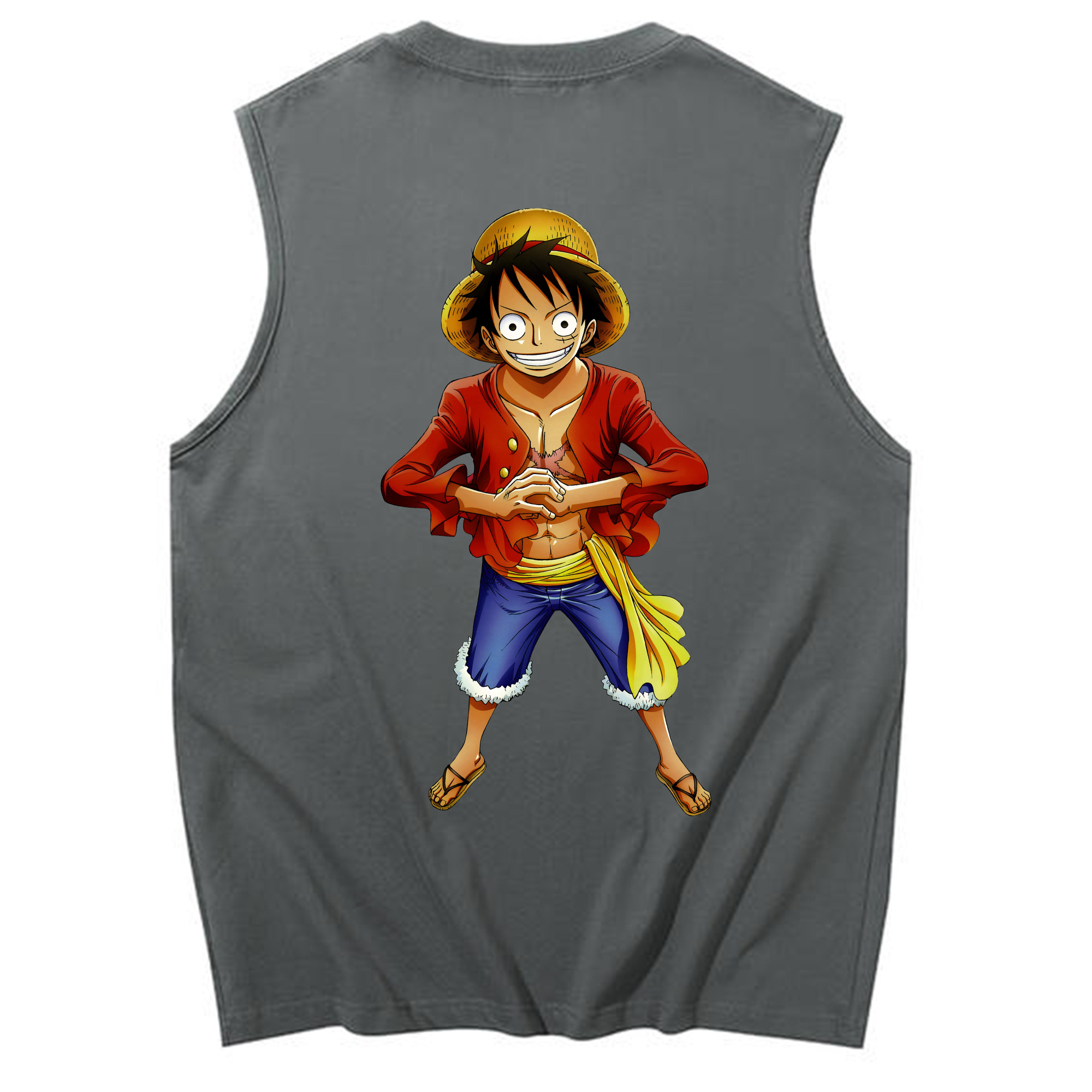 ワンピース モンキー・D・ルフィ ONE PIECE Monkey D. Luffy コットン100％タンクトップ（背面プリント）